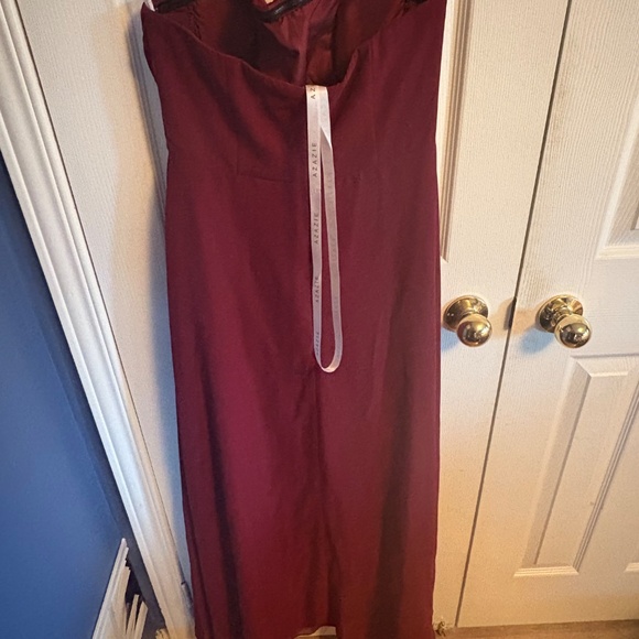 Azazie Wren Strapless Bridesmaid Dress - Cabernet - Picture 3 of 5